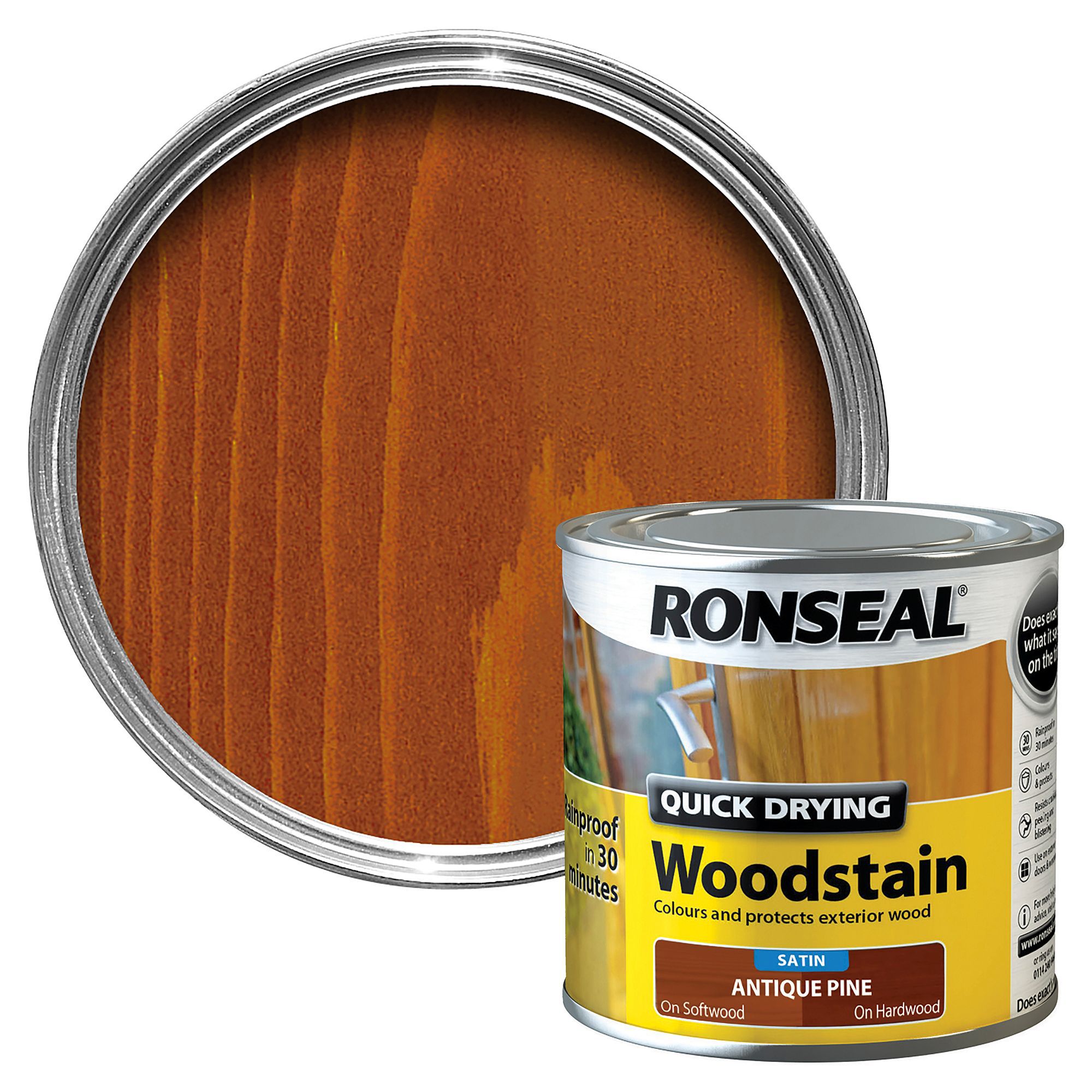 Ronseal Antique pine Satin Wood stain, 250ml