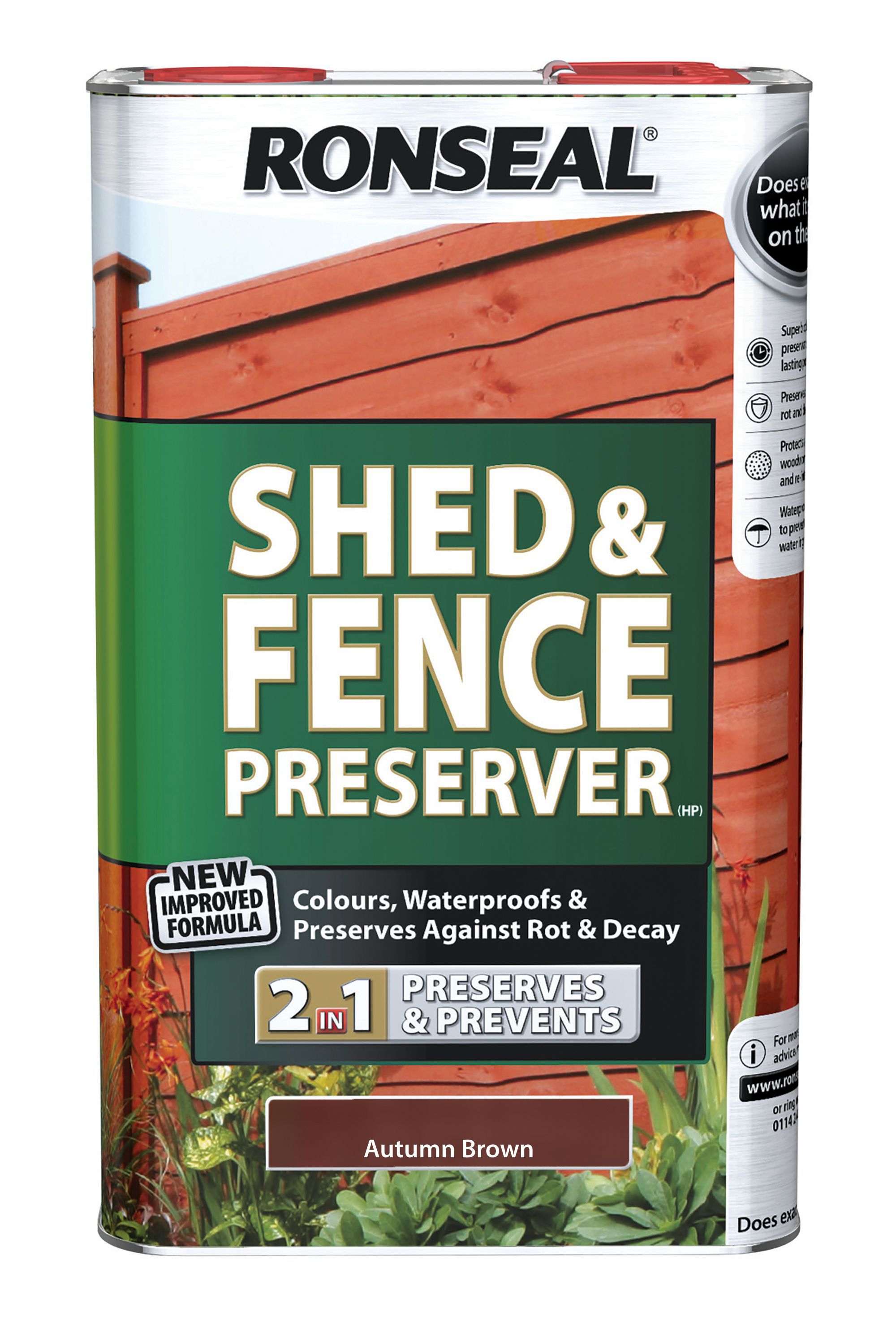 Ronseal Autumn brown Matt Fence & shed Preserver, 5L