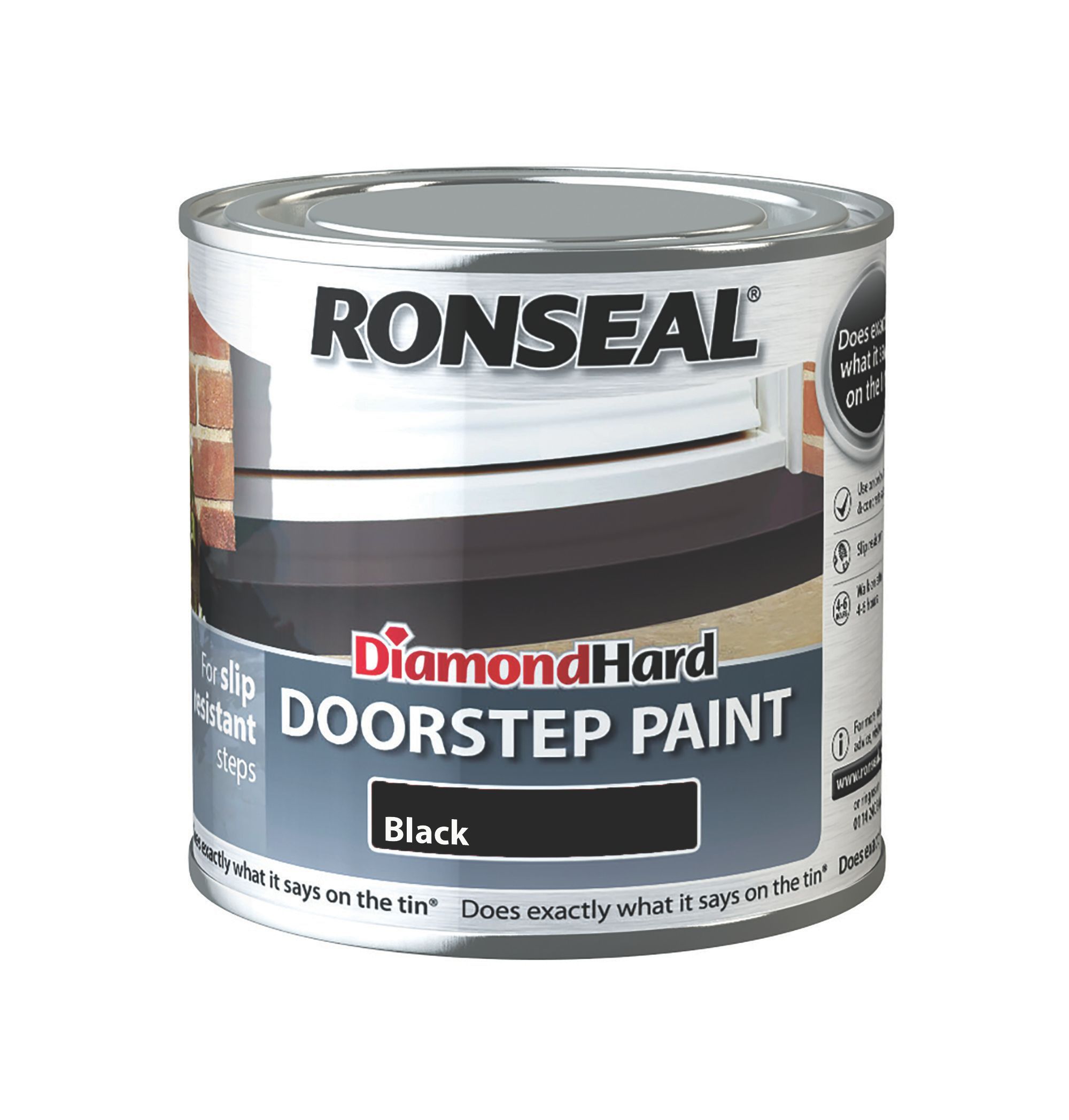 Ronseal Black Satin Doorstep paint, 250ml