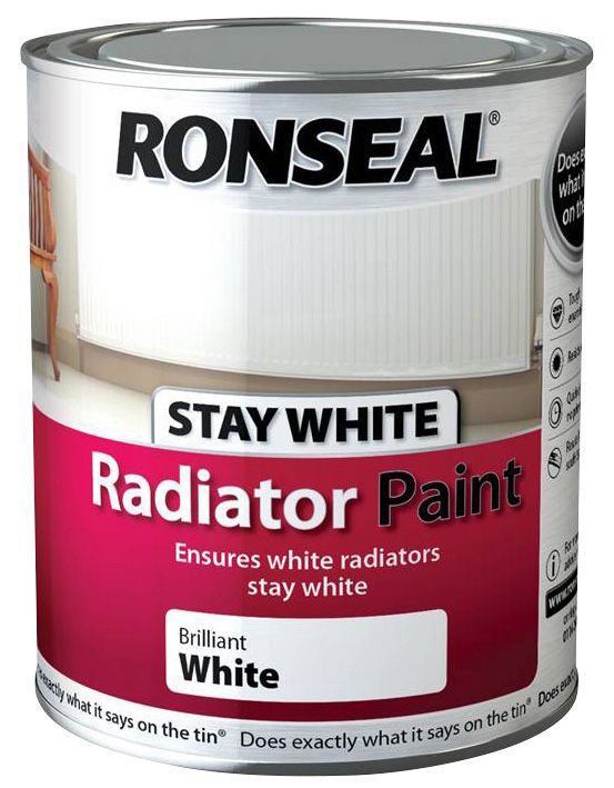 Ronseal Brilliant white Gloss Radiator paint 750 ml DIY at B&Q