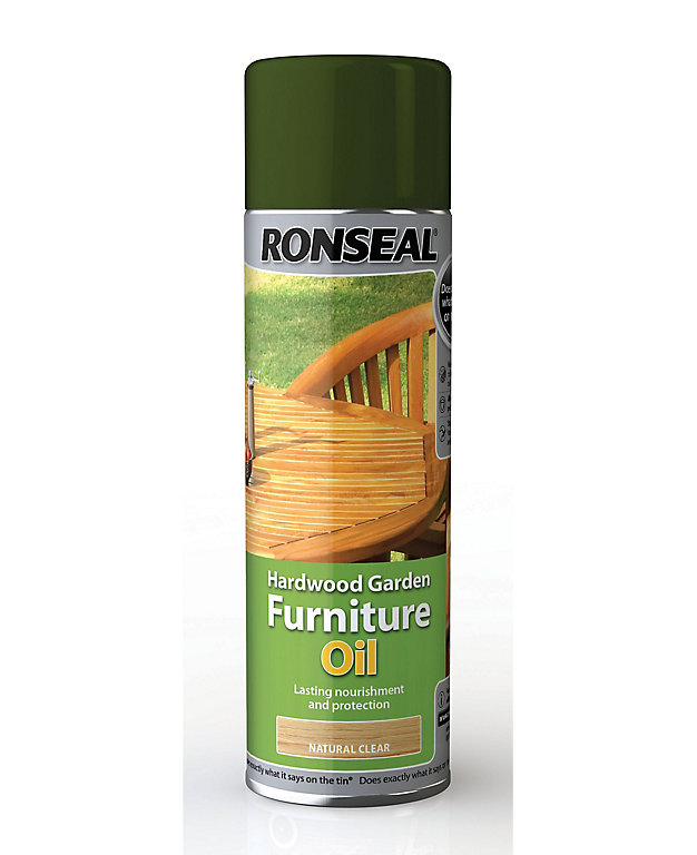 Ronseal Clear Matt Furniture Wood Oil, Ronseal Ultimate Natural Teak Hardwood Garden Furniture Oil 1l