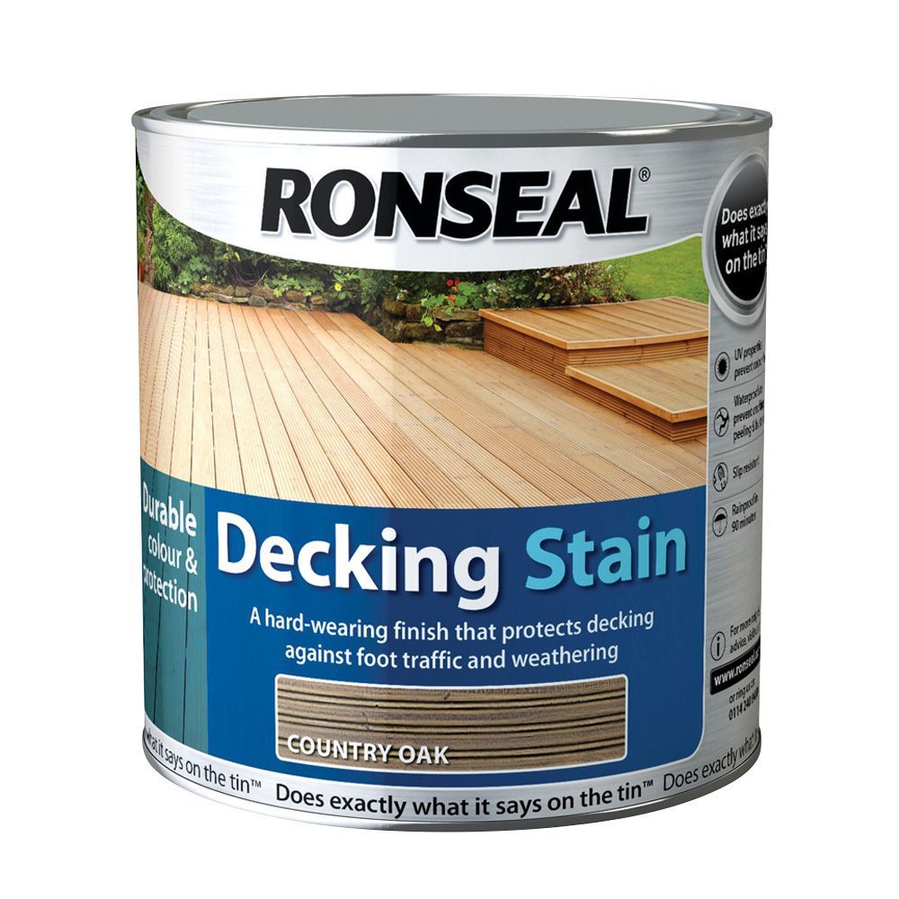 Ronseal Country oak Matt Decking Wood stain, 2.5L