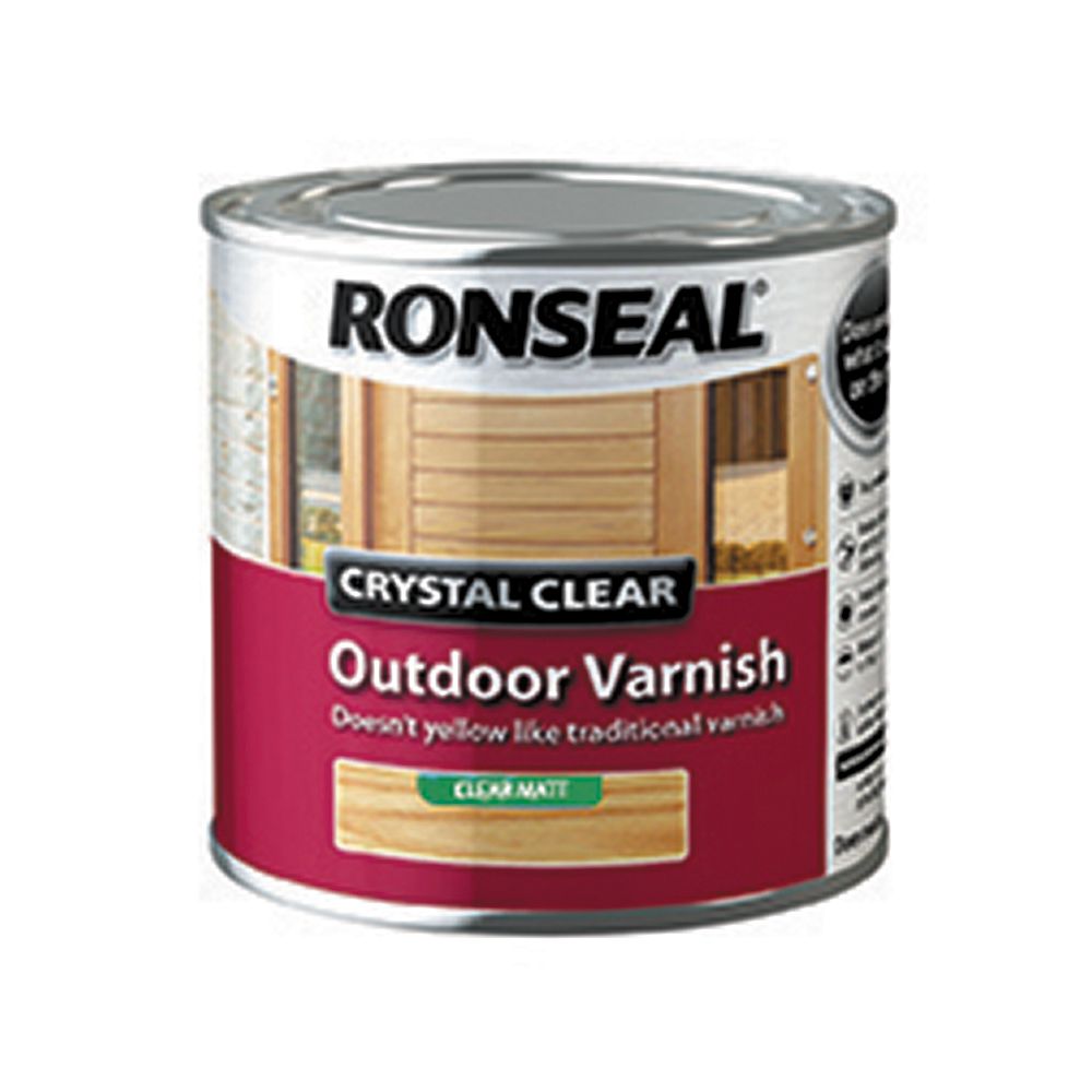 Ronseal Crystal Clear Outdoor Matt Wood Varnish, 250ml
