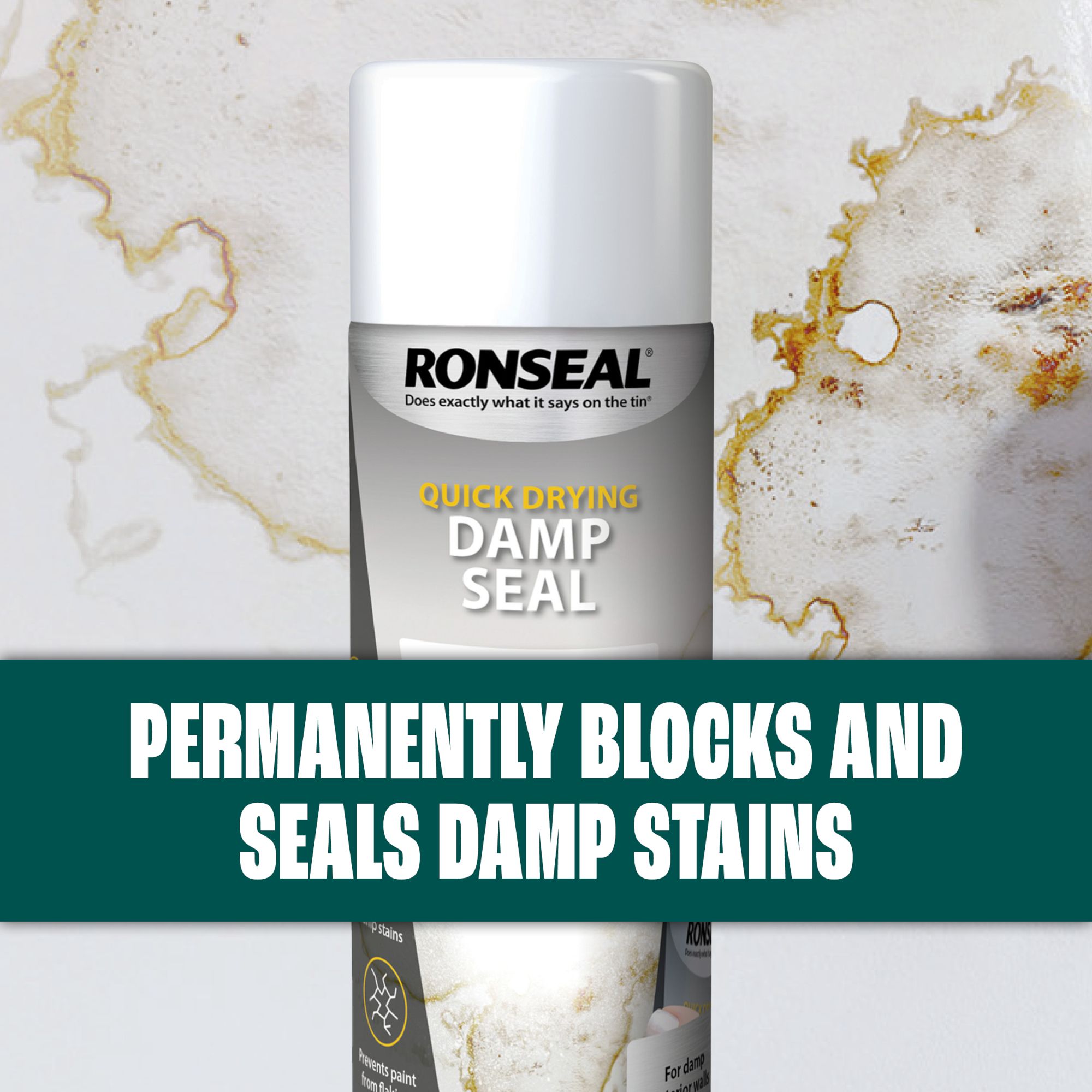 Ronseal Damp Seal Aerosol White Waterproof sealing compound, 400ml Tin