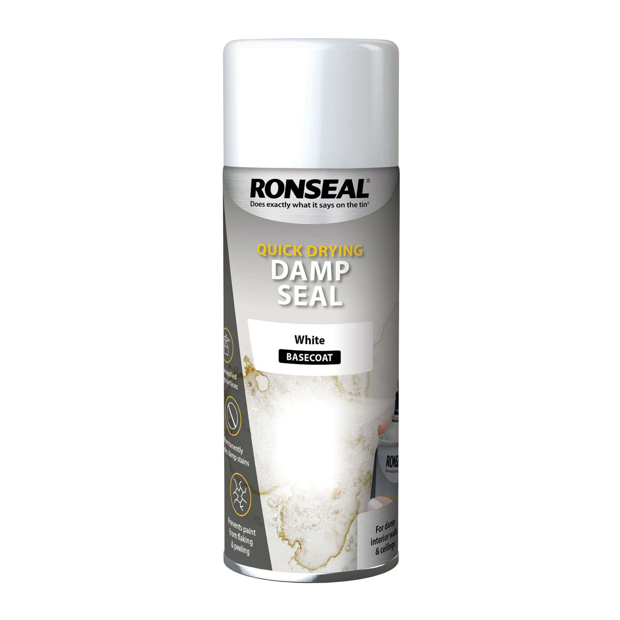 Ronseal Damp Seal Aerosol White Waterproof sealing compound, Tin 400ml