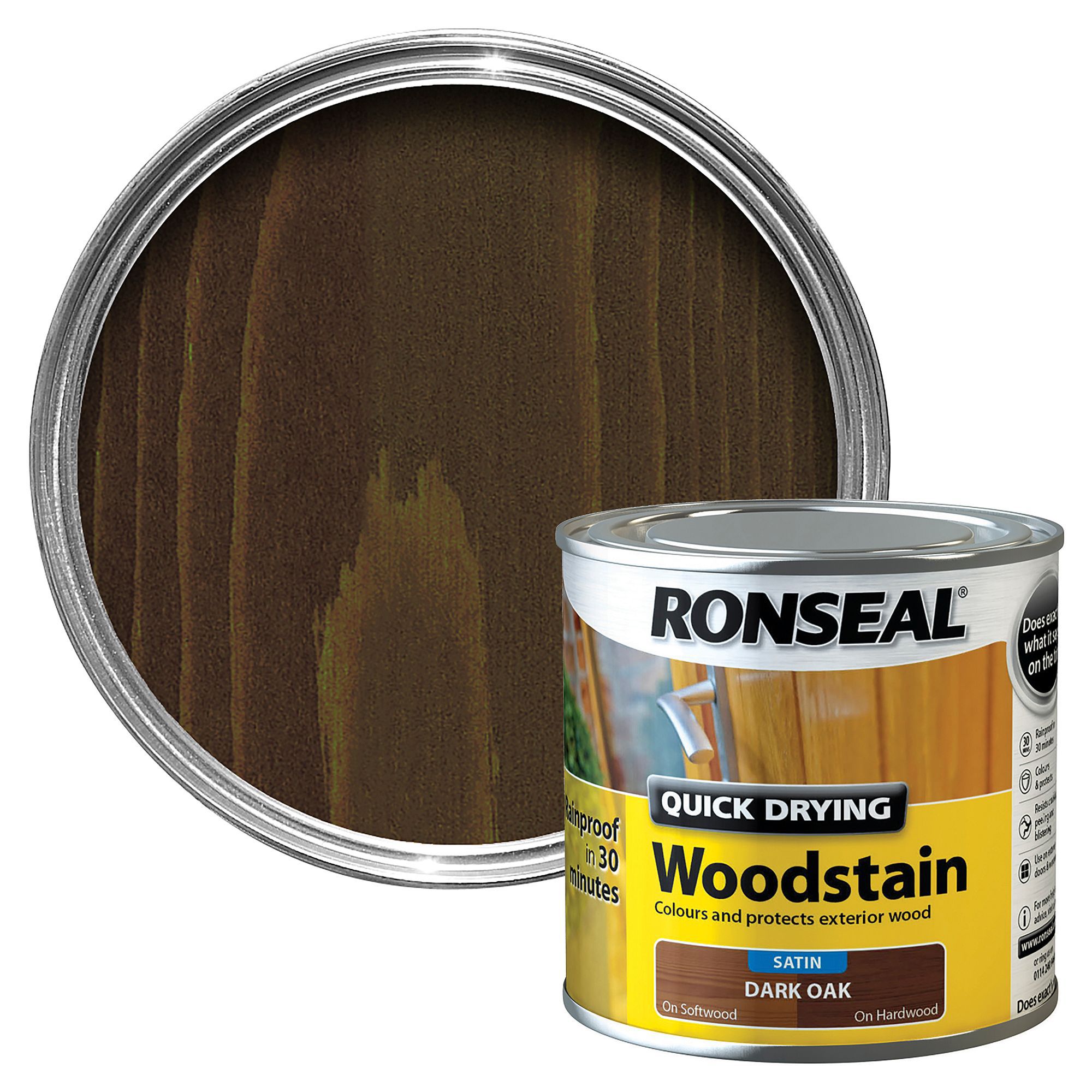 Ronseal Dark Oak Satin Wood Stain, 250ml At B&Q