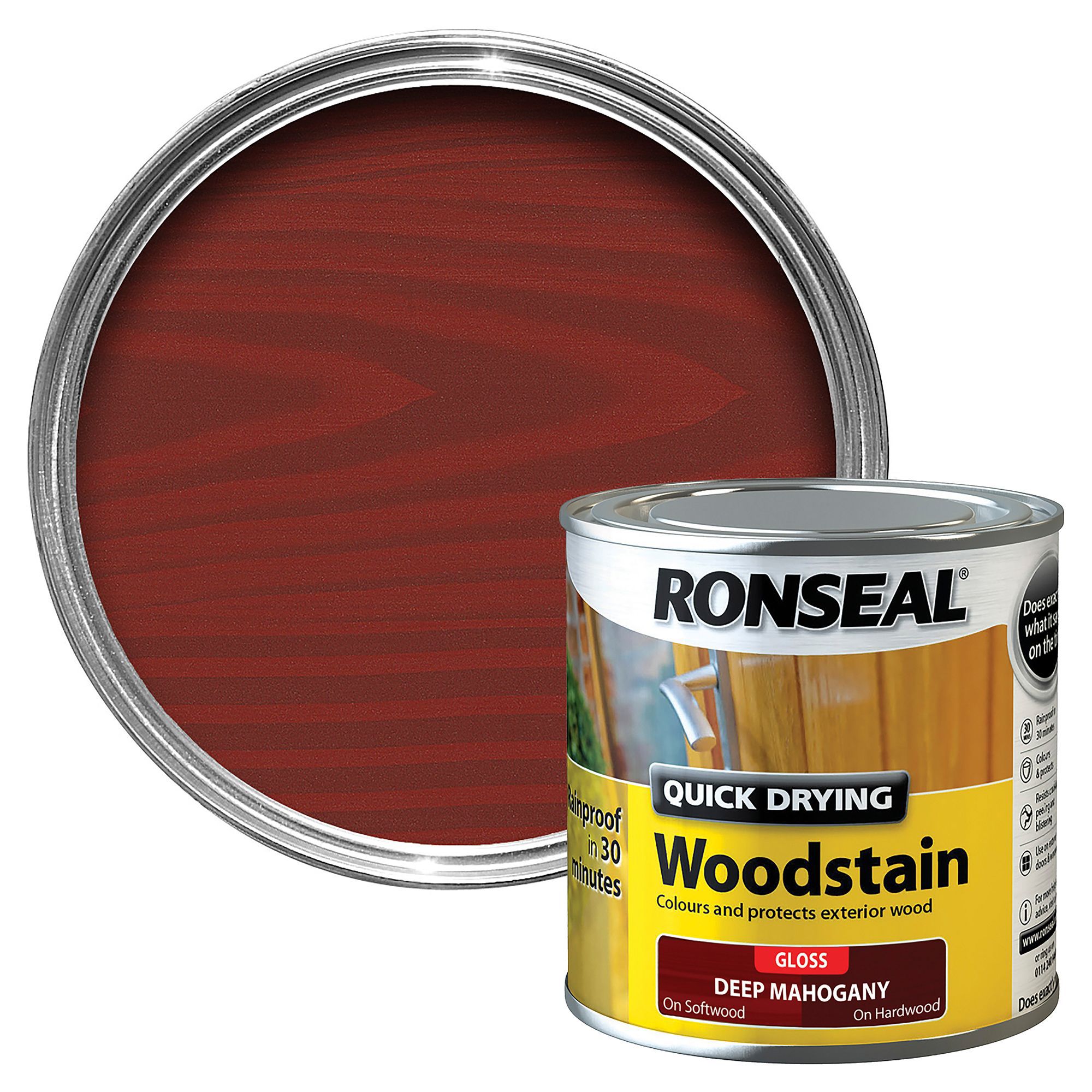 Ronseal Deep mahogany Gloss Wood stain, 250ml DIY at B&Q