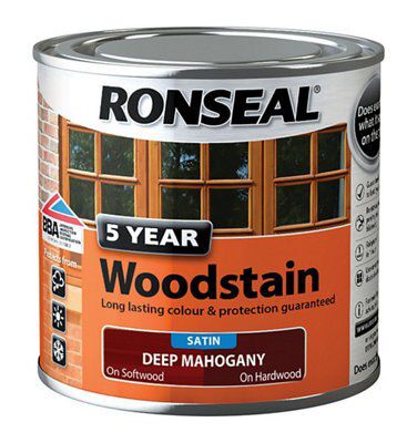 Ronseal Deep mahogany High satin sheen Wood stain, 250ml