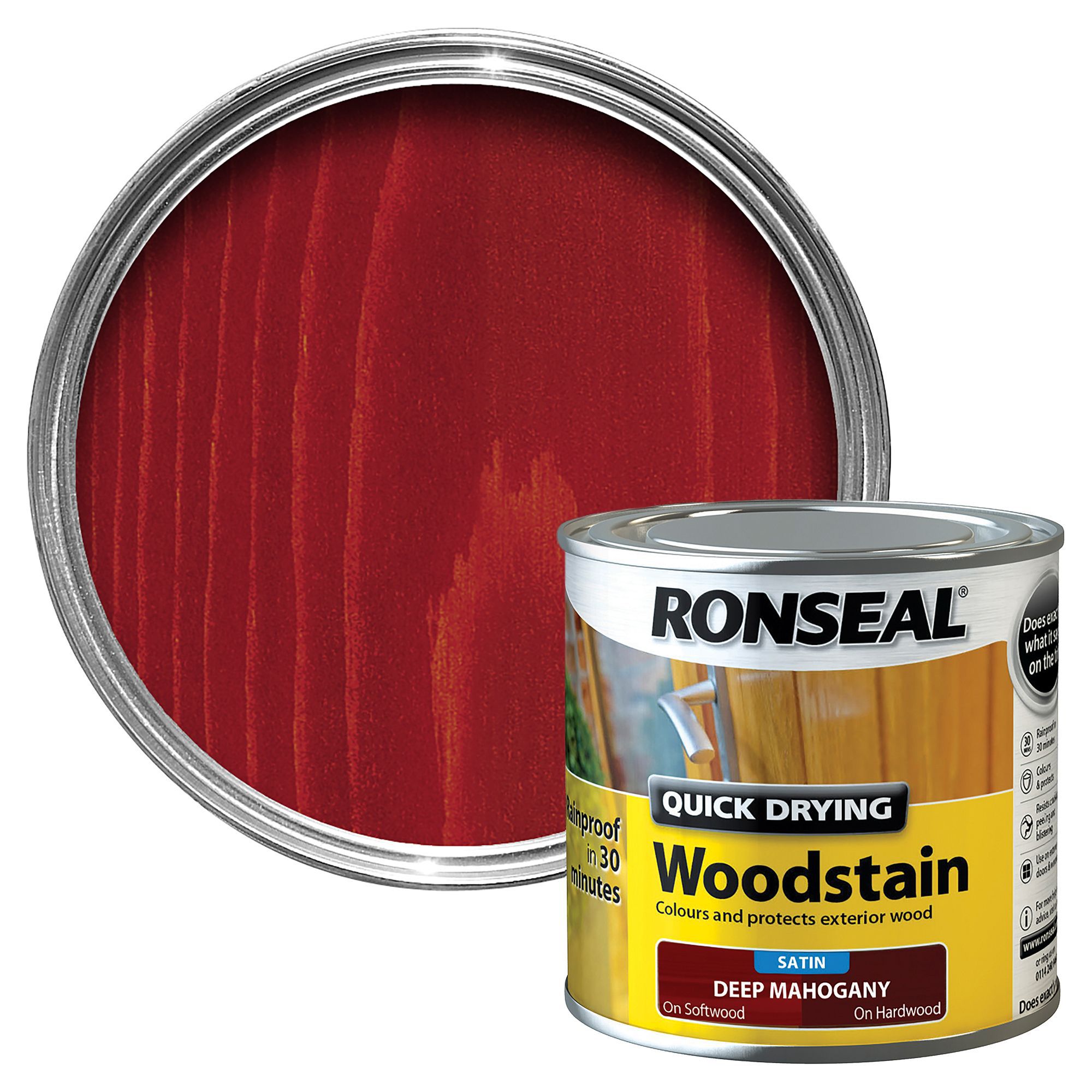 Ronseal Deep mahogany Satin Wood stain, 250ml