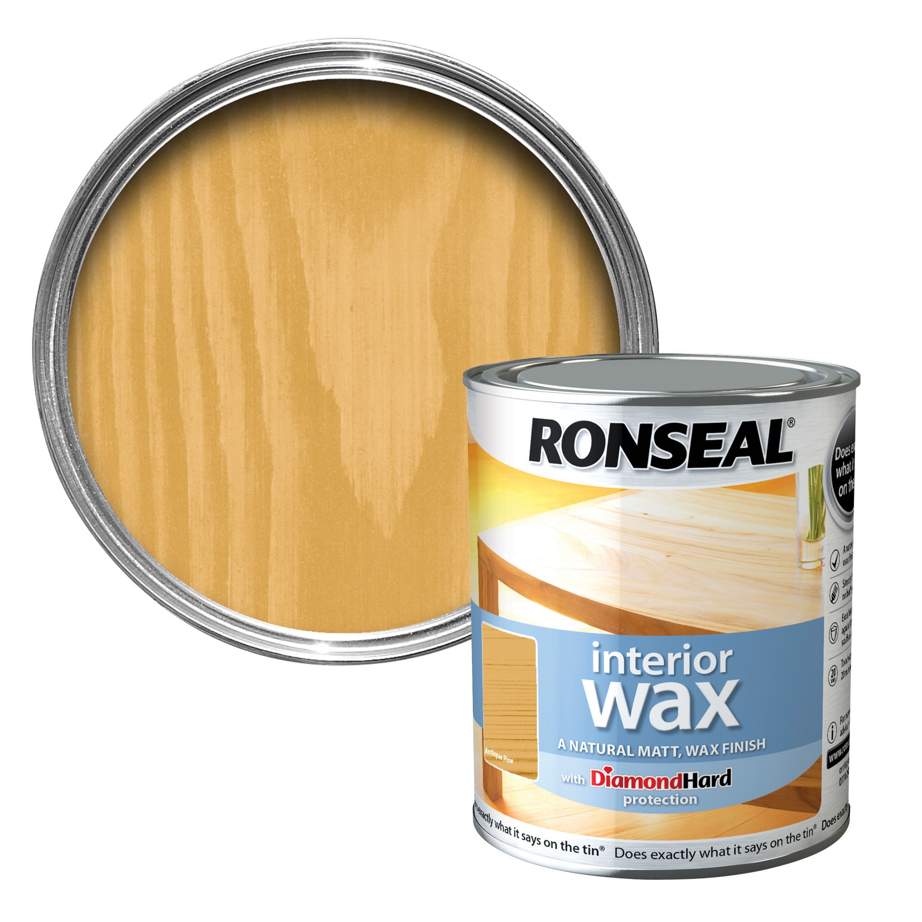 Ronseal Diamond hard Antique pine Matt Wood wax, 750ml