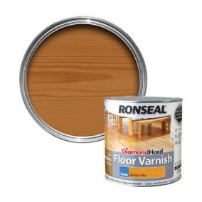 Ronseal Diamond hard Antique pine Satin Floor Wood varnish, 2.5L