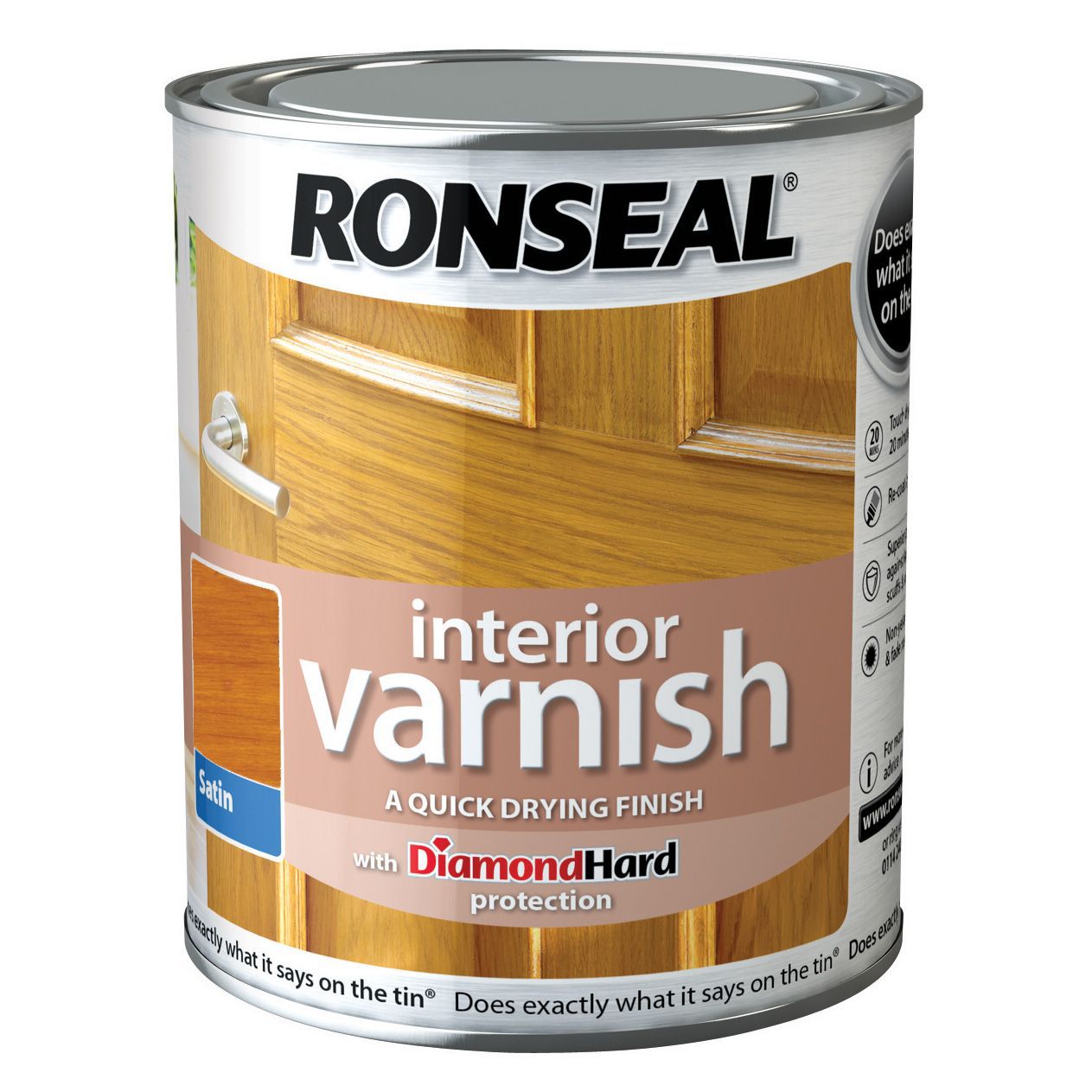 Ronseal Diamond hard Antique pine Satin Skirting Wood varnish, 750ml