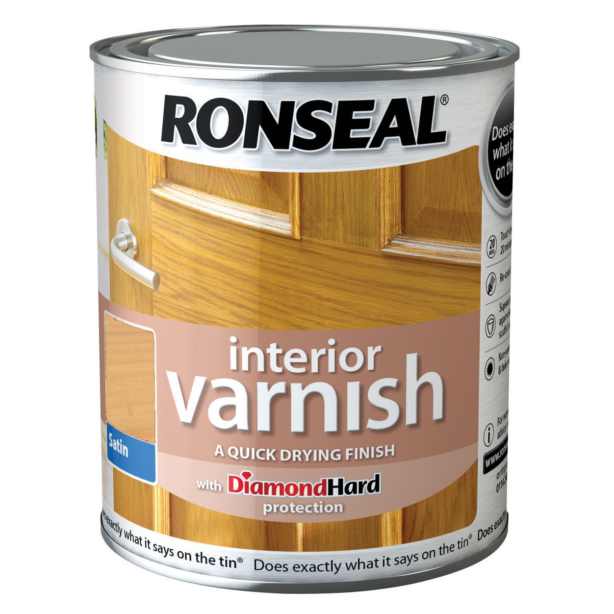 Ronseal Diamond hard Ash Satin Wood varnish, 750ml
