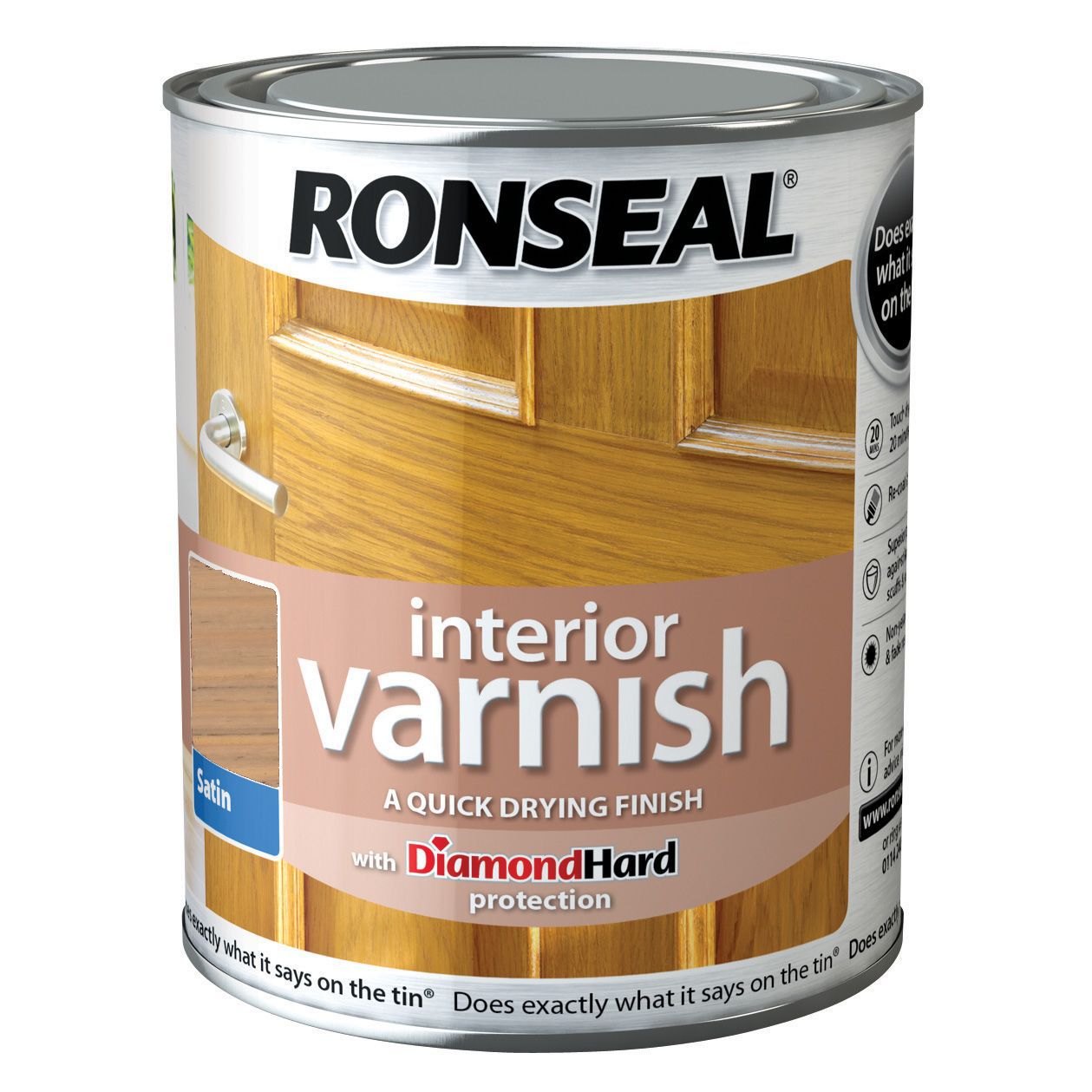 Ronseal Diamond hard Birch Satin Wood varnish, 750ml