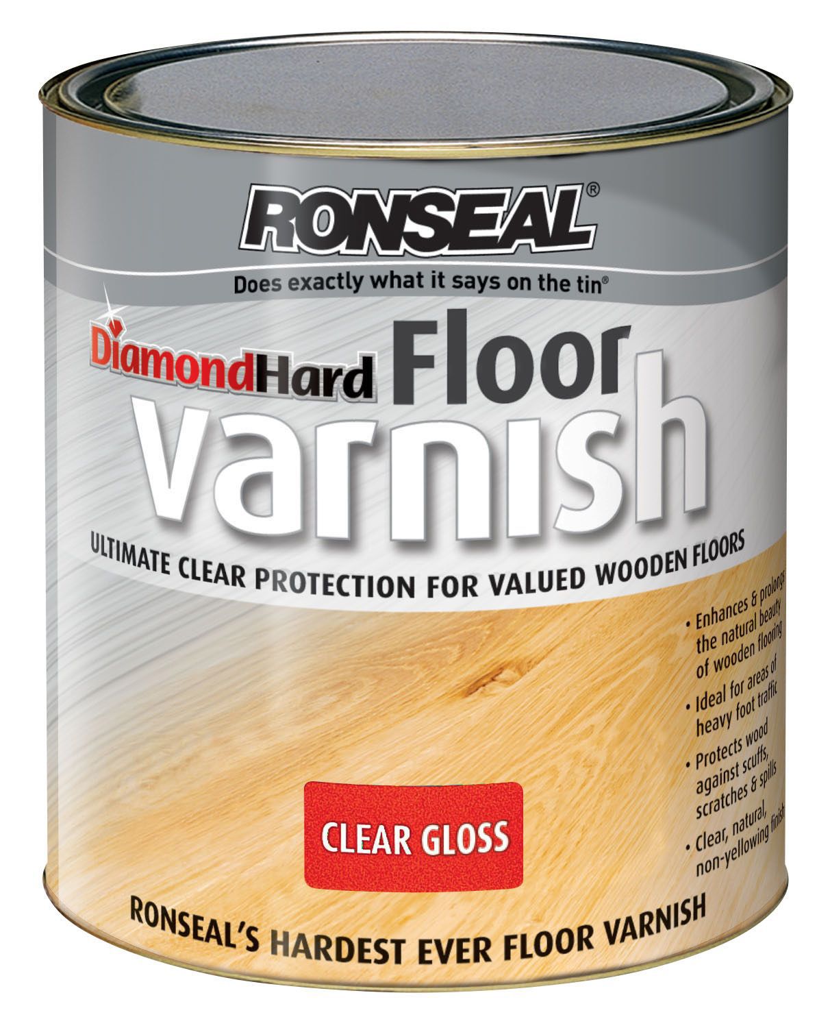 Ronseal Diamond hard Clear Gloss Floor varnish 0.75L DIY at B&Q