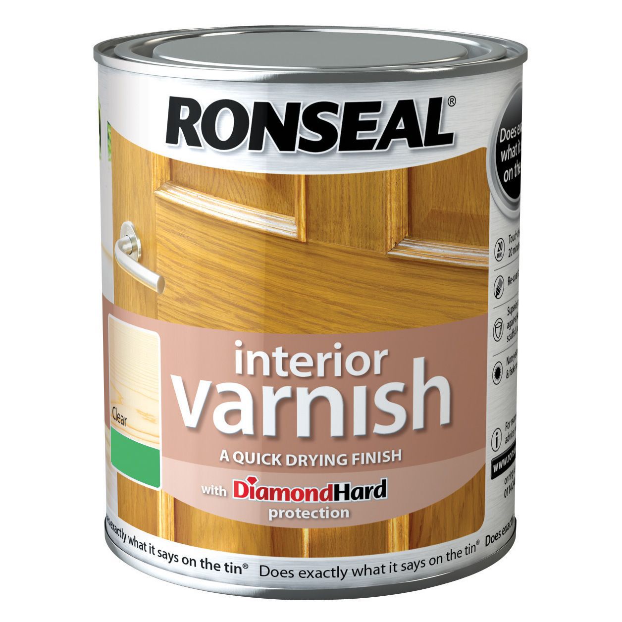 Ronseal Diamond hard Clear Matt Skirting Wood varnish, 2.5L