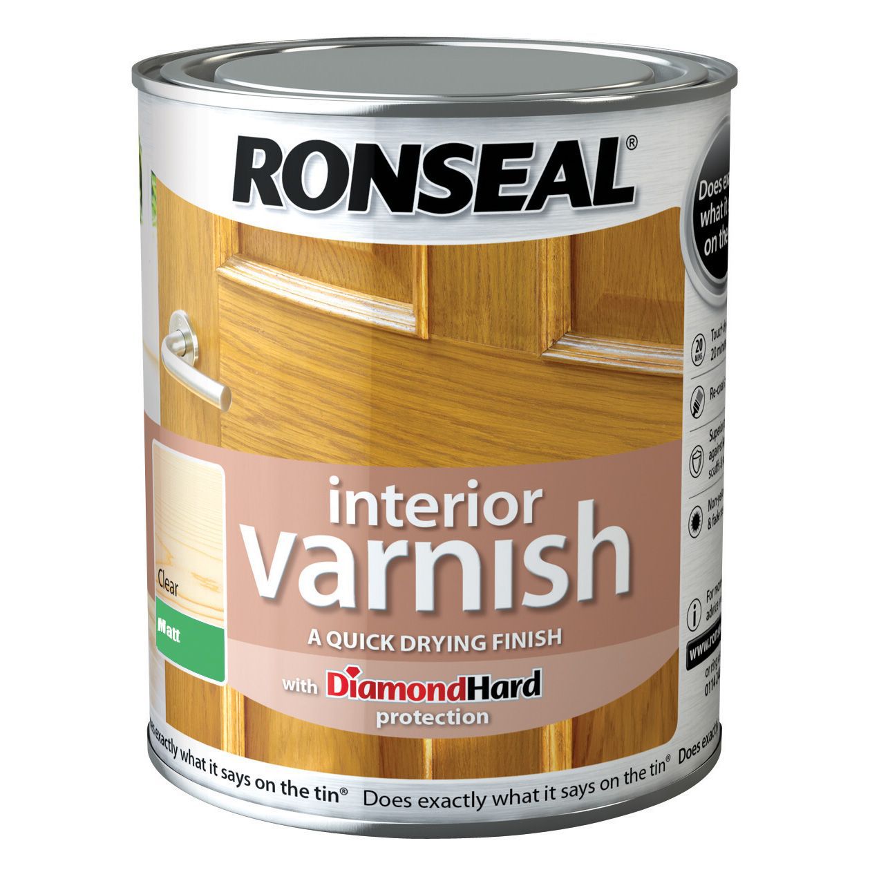 Ronseal Diamond hard Clear Matt Skirting Wood varnish, 750ml