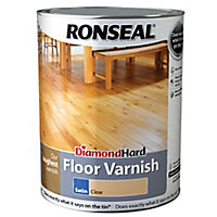 Ronseal Diamond hard Clear Satin Floor Wood varnish, 5L