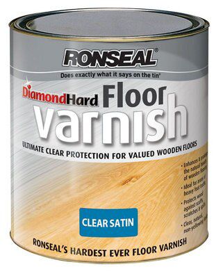 Ronseal Diamond hard Clear Satin Floor Wood varnish, 750ml