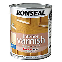 Ronseal Diamond hard Clear Satin Wood varnish, 750ml