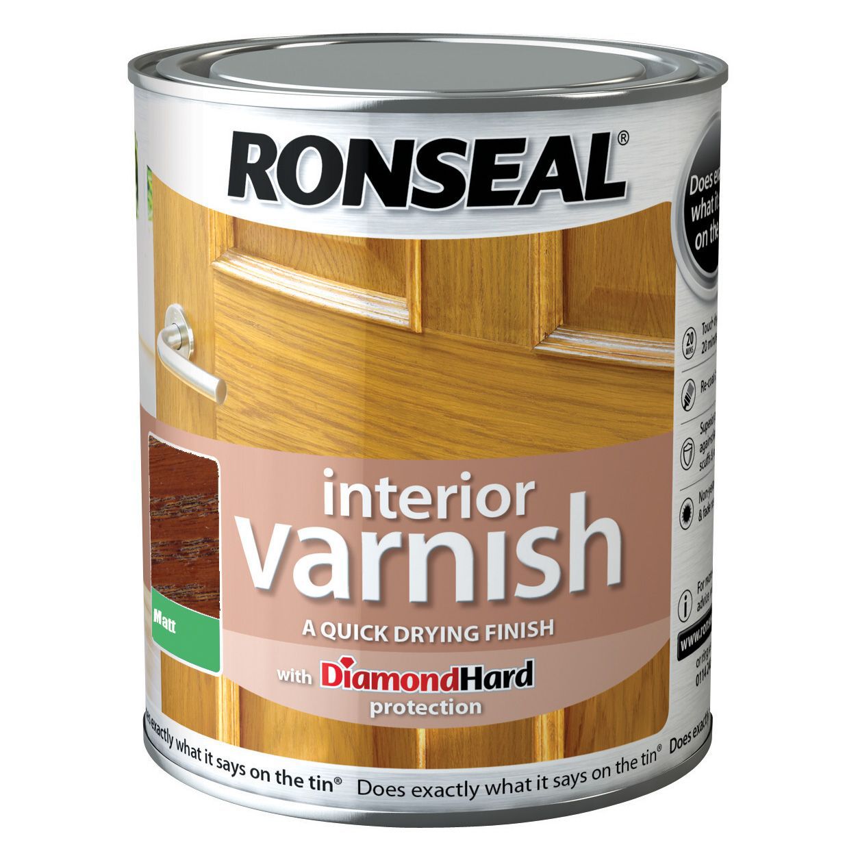 Ronseal Diamond hard Dark oak Matt Skirting Wood varnish, 750ml