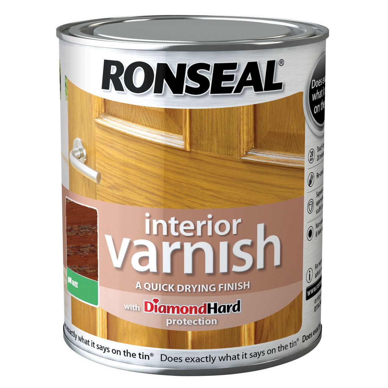 Ronseal Diamond Hard Dark Oak Matt Wood Varnish 0 25l Diy At B Q