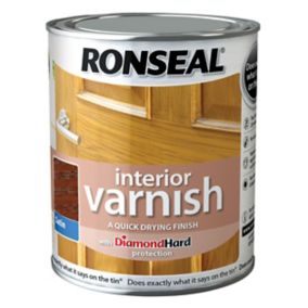 Ronseal Diamond hard Dark oak Satin Wood varnish, 0.25L