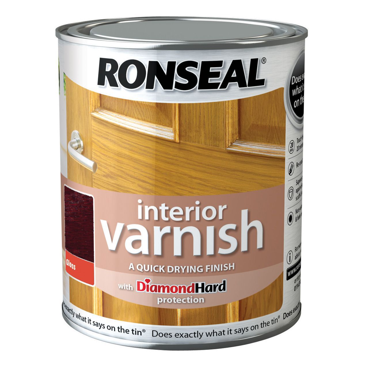 Ronseal Diamond hard Deep mahogany Gloss Wood varnish, 250ml