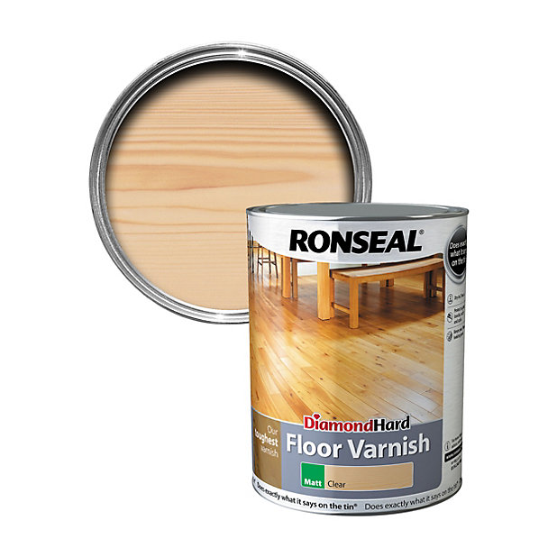 Ronseal Diamond Hard Floor Varnish Clear Matt Wood Floor Varnish