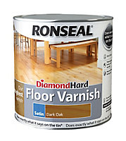 Ronseal Diamond Hard Floor Varnish Dark oak Satin Wood Floor Varnish, 2.5L