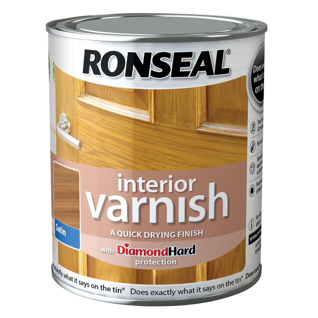Ronseal Diamond Hard French Oak Satin Wood Varnish 0 75l Diy At B Q