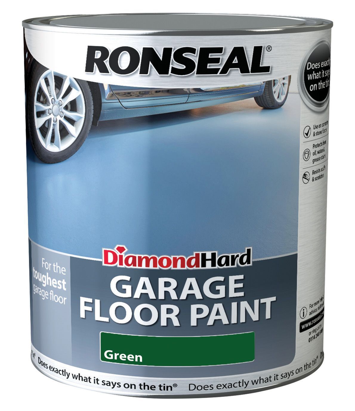 Ronseal Diamond hard Green Satinwood Garage floor paint, 5L