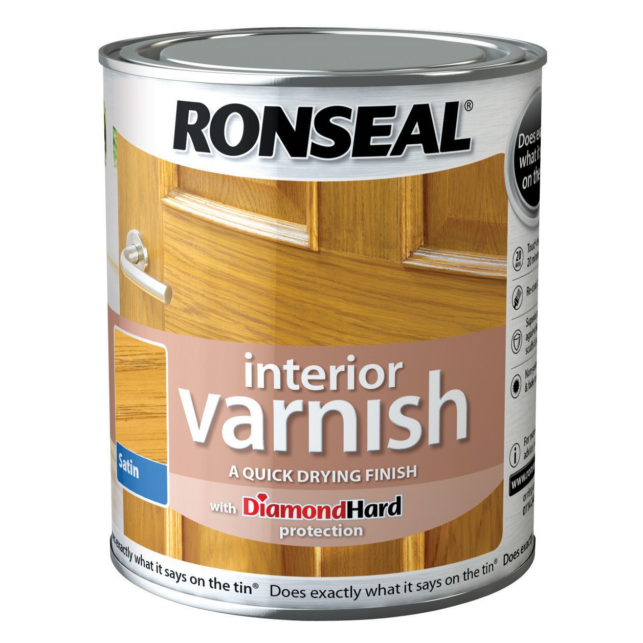 Ronseal Diamond hard Light oak Satin Wood varnish, 750ml