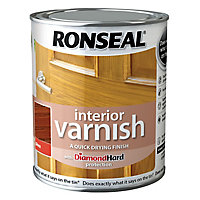 Ronseal Diamond hard Medium oak Gloss Wood varnish, 0.25L