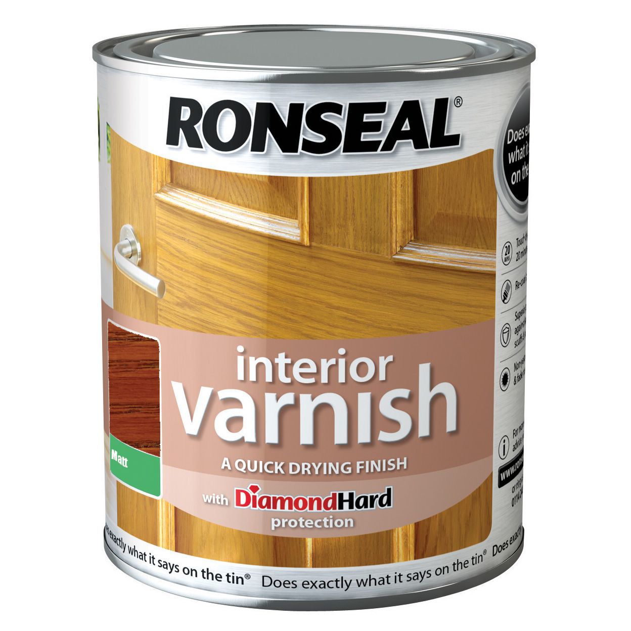 Ronseal Diamond hard Medium oak Matt Wood varnish, 750ml