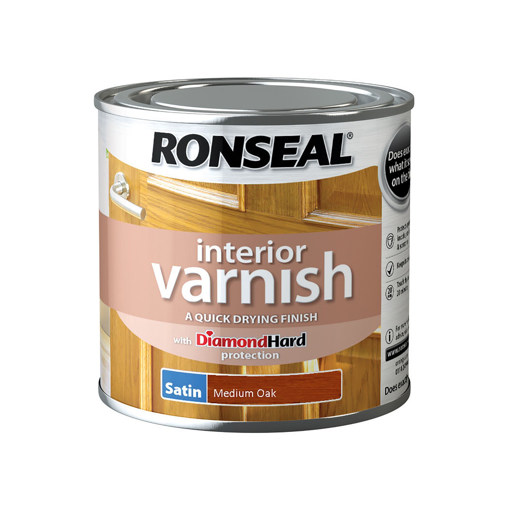 Ronseal Diamond Hard Medium Oak Satin Wood Varnish 0 25l Diy At B Q