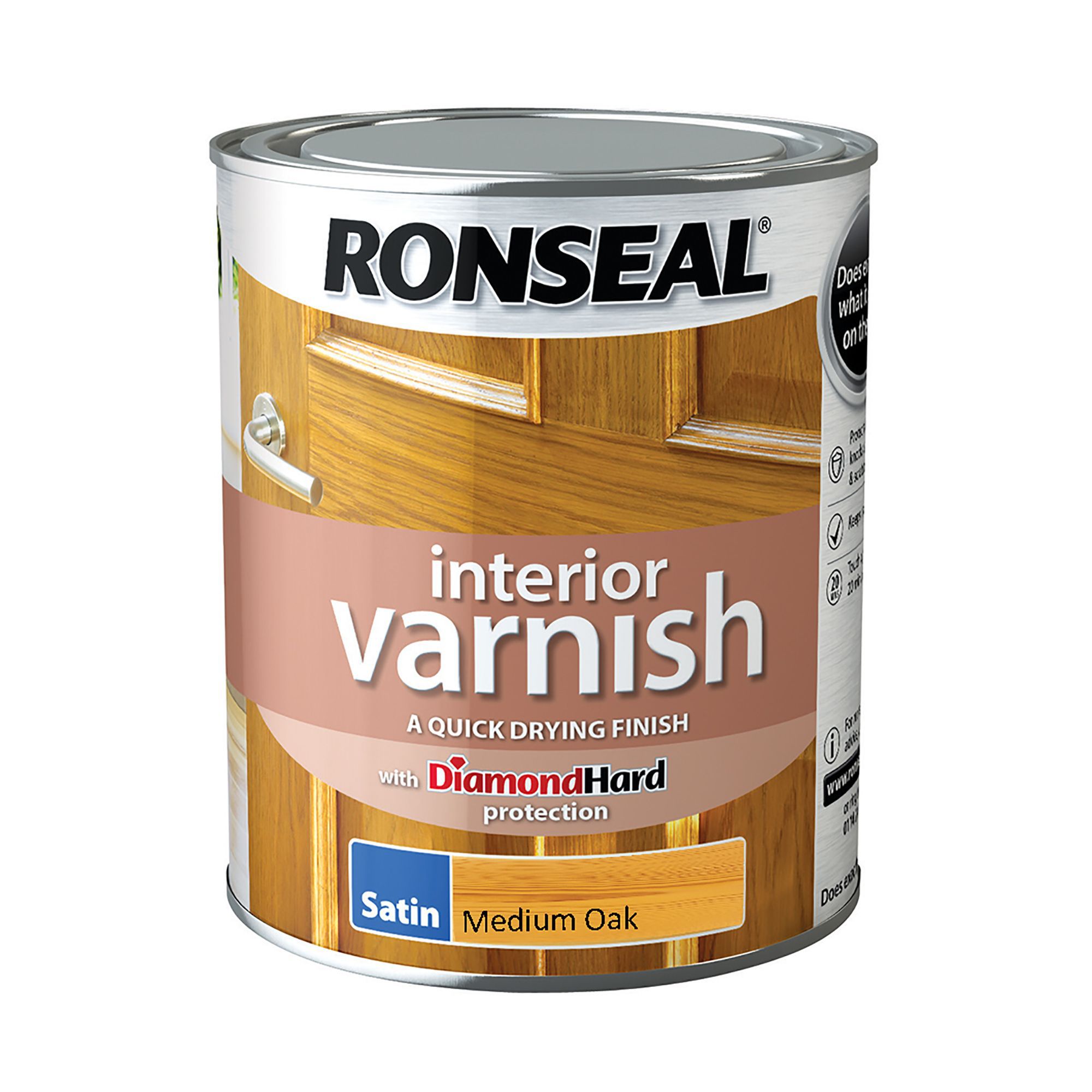Ronseal Diamond Hard Medium Oak Satin Wood Varnish 0 75l Diy At B Q