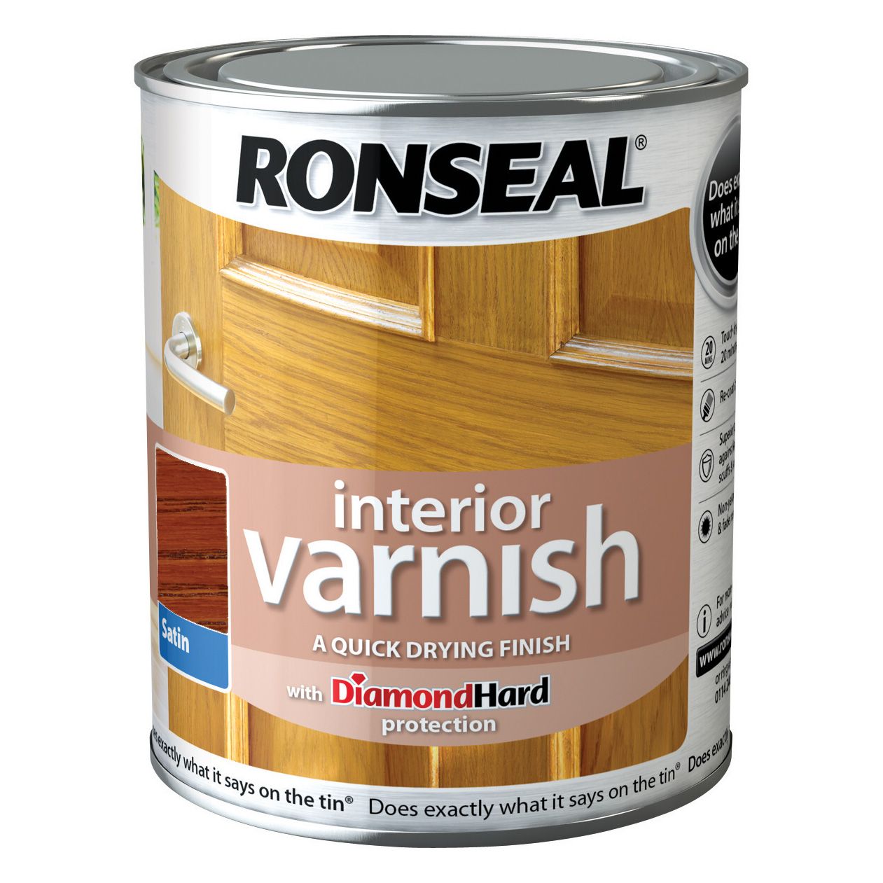 Ronseal Diamond hard Medium oak Satin Wood varnish, 250ml