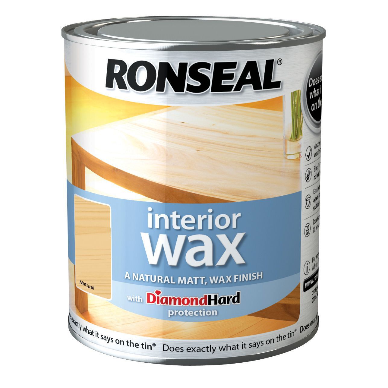 Ronseal Diamond hard Natural Matt Wood wax, 750ml