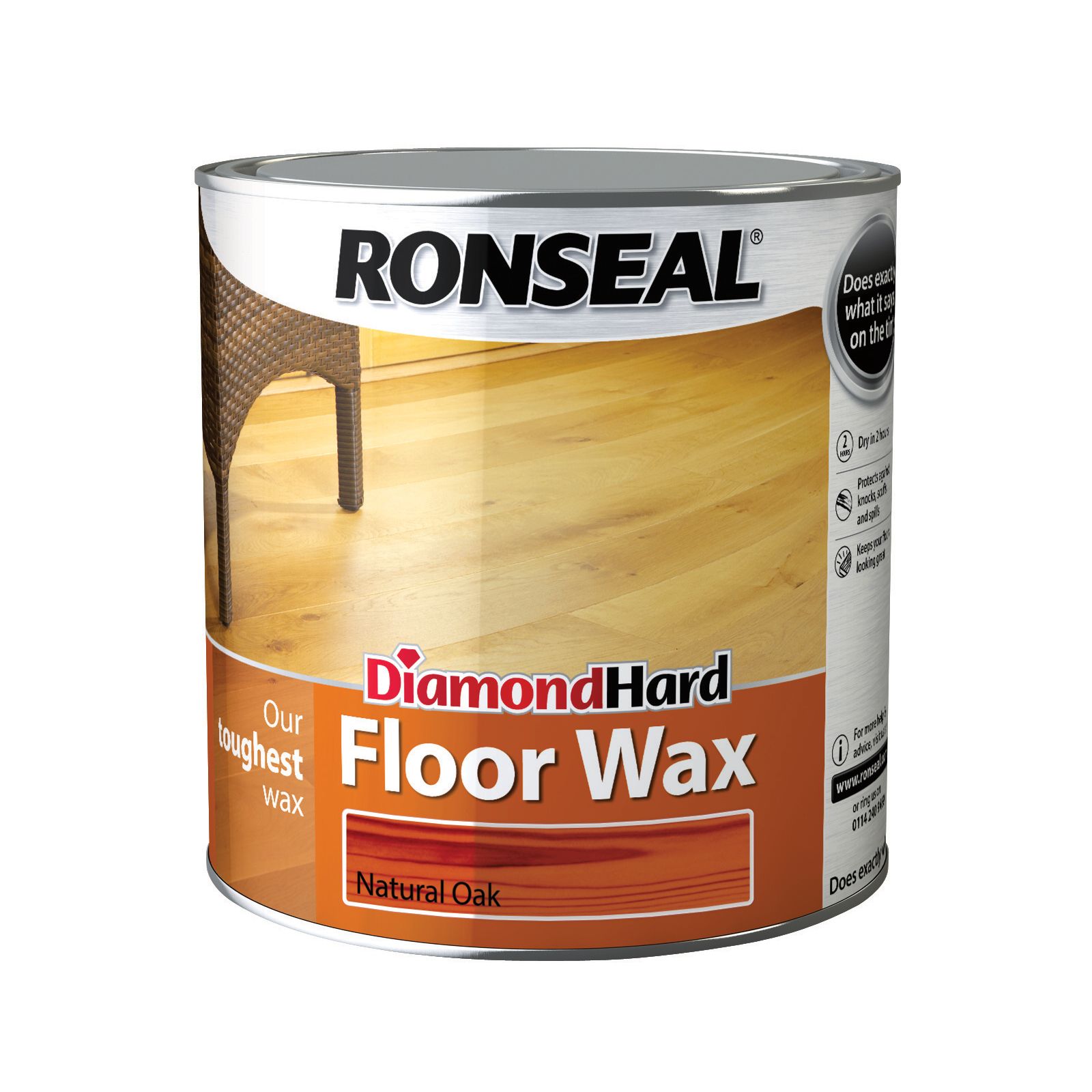 Ronseal Diamond hard Natural oak Matt Floor Wood wax, 2.5L