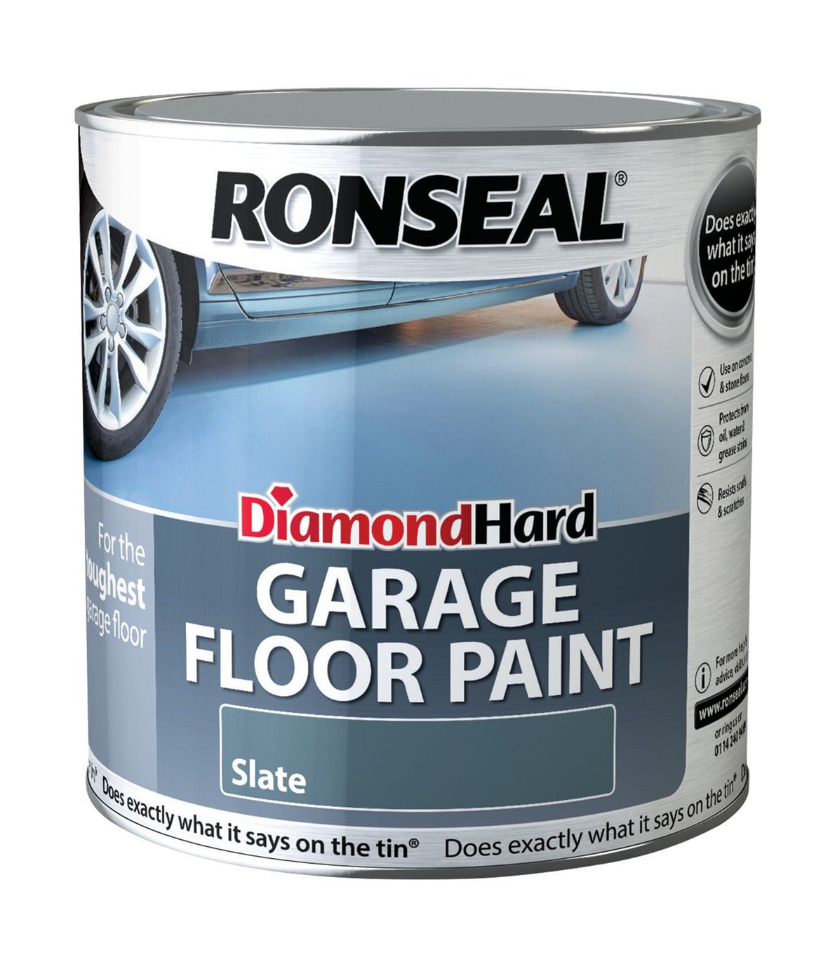 Ronseal Diamond Hard Slate Satin Garage floor paint, 2.5L