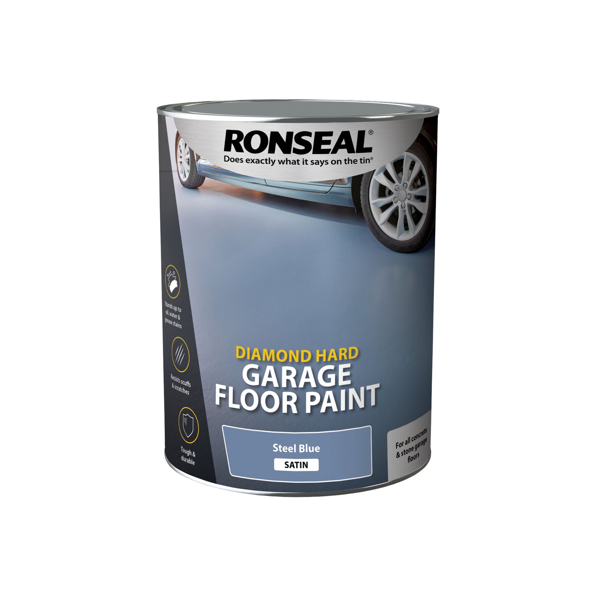 Ronseal Diamond Hard Steel blue Satin Concrete Garage floor paint, 5L