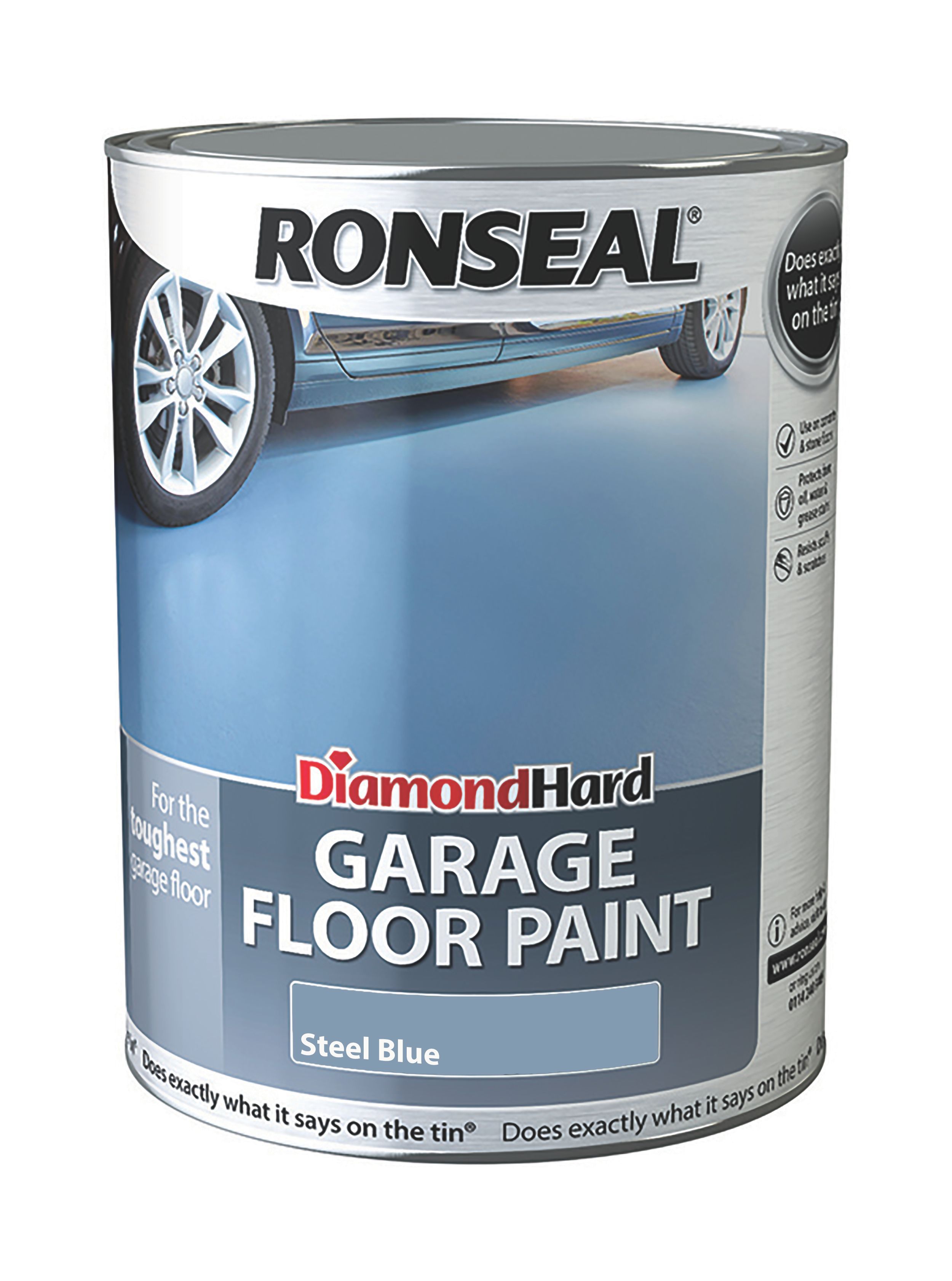 Ronseal Diamond Hard Steel blue Satin Garage floor paint, 5L