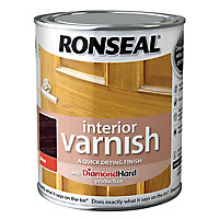 Ronseal Diamond hard Walnut Gloss Wood varnish, 0.75L