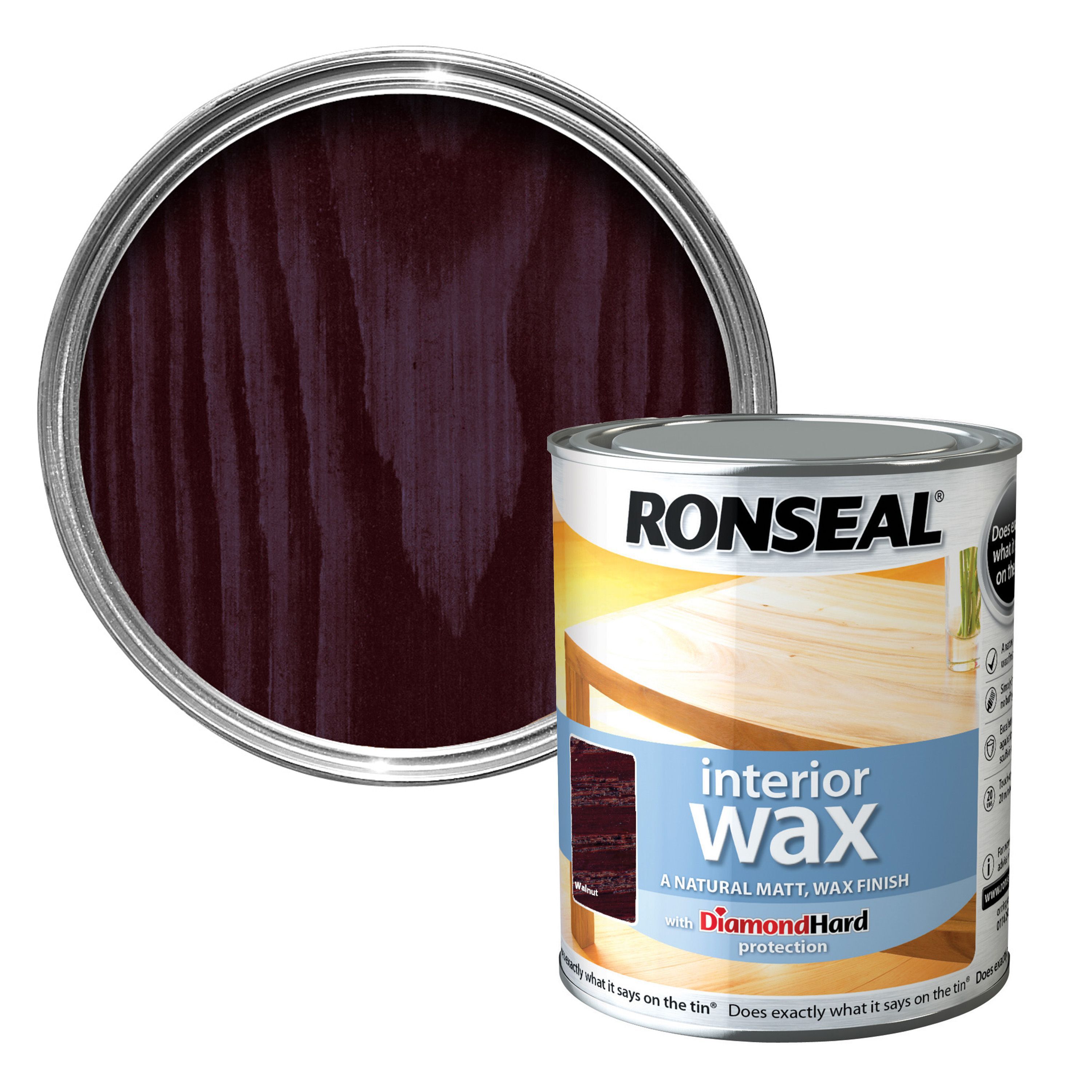 Ronseal Diamond hard Walnut Matt Wax Wood wax, 0.75L