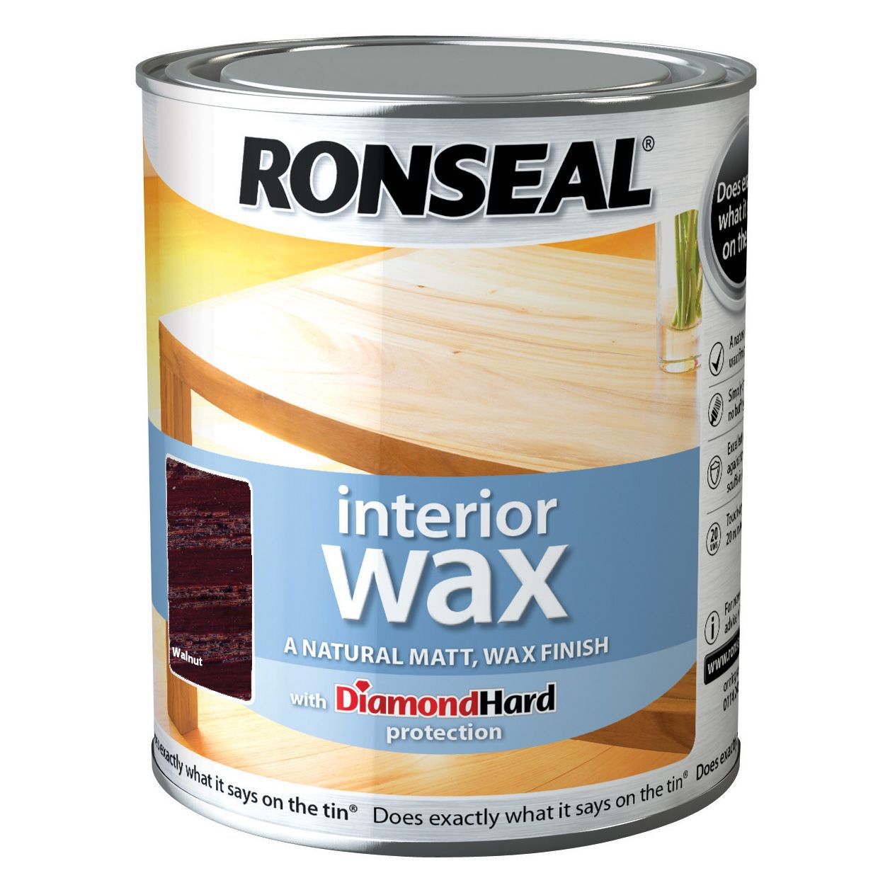 Ronseal Diamond hard Walnut Matt Wax Wood wax, 0.75L