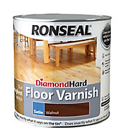 Ronseal Diamond hard Walnut Satin Floor Wood varnish, 2.5L
