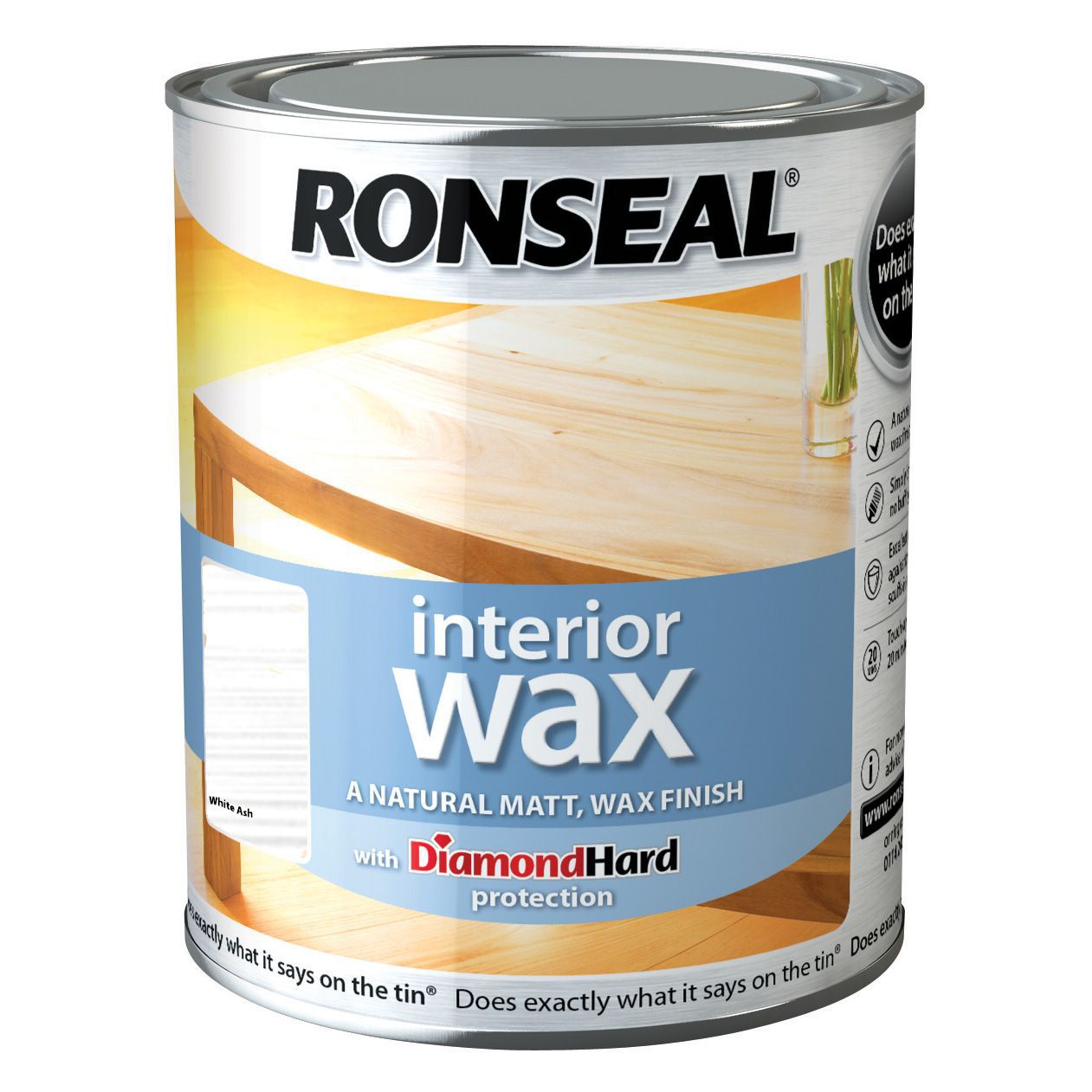 Ronseal Diamond Hard White Ash Matt Wax Wood Wax 0 75l Diy At B Q