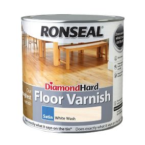 Ronseal Diamond hard White ash Satin Floor Wood varnish, 2.5L