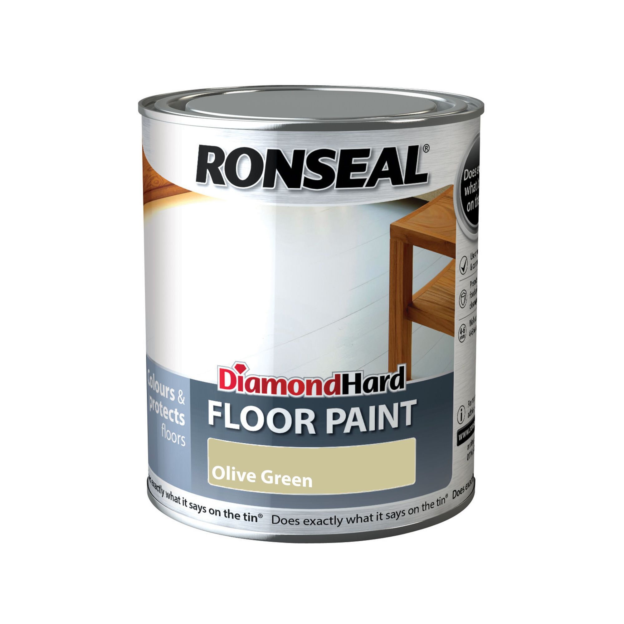 Ronseal Diamond Olive green Satin Floor paint 0.75L DIY at B&Q